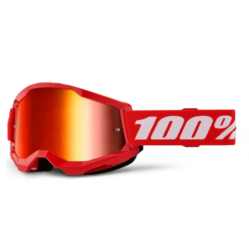Ochelari motocross 100% STRATA2 RED - MIRROR RED 24 Cel mai vândut